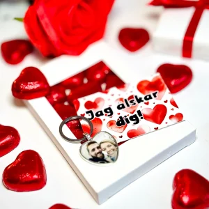 Alla hjärtans dag present | Chokladask, kort & nyckelring