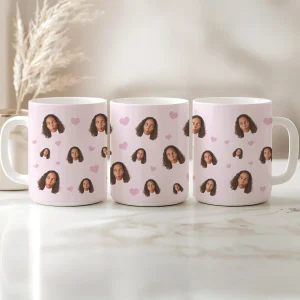 Ansikte & Hjärtan | Personlig mugg