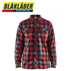 Blåkläder – Flanellskjorta svart/röd 3299