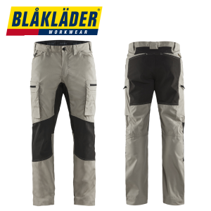 Blåkläder – Servicebyxa med stretch paneler – Stone/Svart