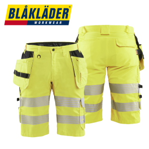 Blåkläder- Gula varselshorts med stretch