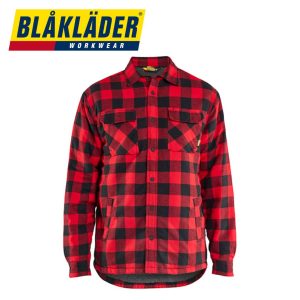 Blåkläder – Pilefodrad flanellskjorta Röd/Svart 4704