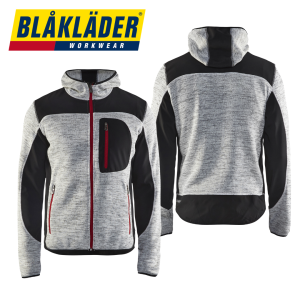 Blåkläder- Stickad jacka Gråmelerad/Svart