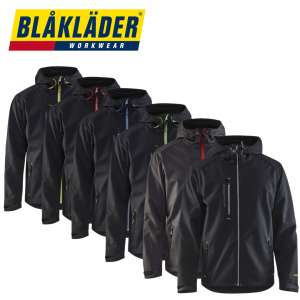 Blåkläder – Softshelljacka med färgglada dragkedjor