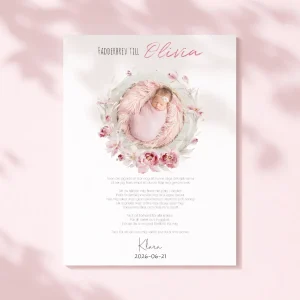 Fadderbrev | Rosa blommor