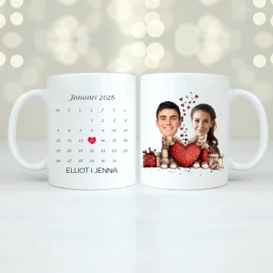 Kalender & ansikten | Personlig mugg