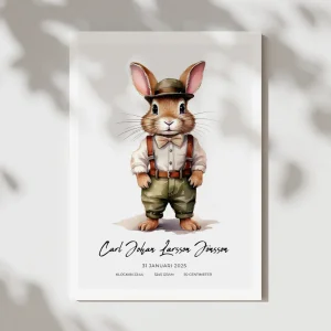 Kanin med kläder | Personlig födelseposter