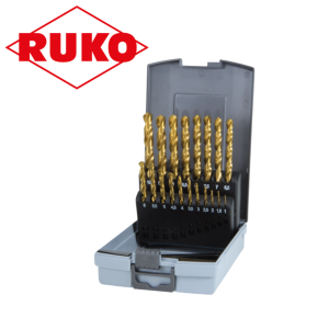 RUKO – Borrsats 19 delar, 1-10mm TiN