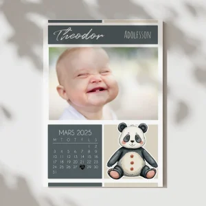 Panda | Personlig poster med kalender