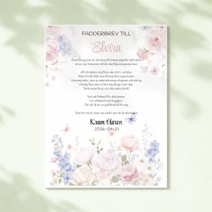 Fadderbrev | Pastellblommor