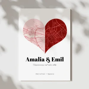 Två hjärtan, två platser | Poster med karta