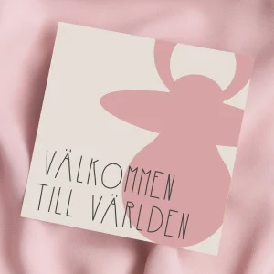 Välkommen (rosa) | Dubbelvikt kort