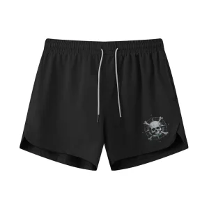 Adventure Compass Skull Athletic Quick-Dry Shorts