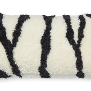 Fårskinnskudde Zebramönster | Kort fårull | Dubbelsidig | 30x60 cm
