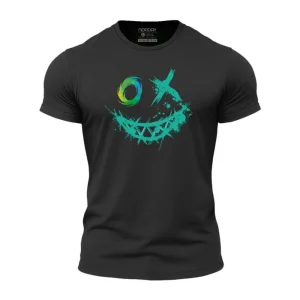 Vibrant Smiley Athletic Quick-Dry T-Shirt